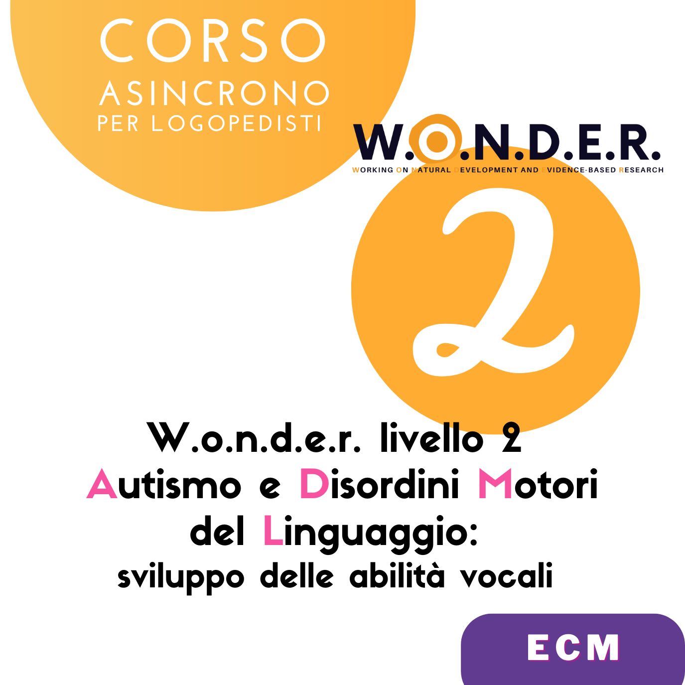 W.o.n.d.e.r. Livello 2: Autismo e Disordini motori del linguaggio CON ECM
